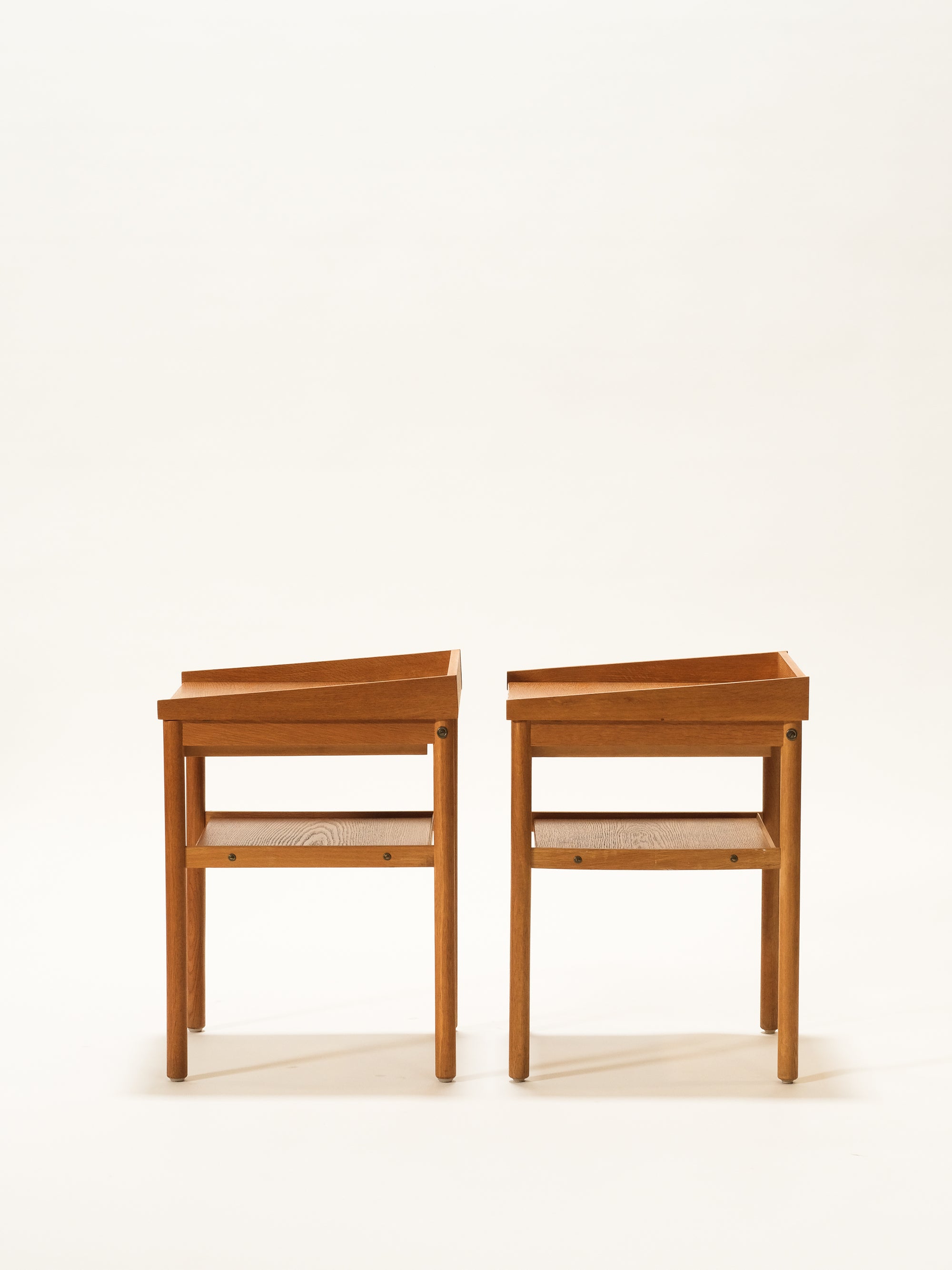 Scandinavian Mid-Century Oak Bedside Tables, 1960s, Set of 2