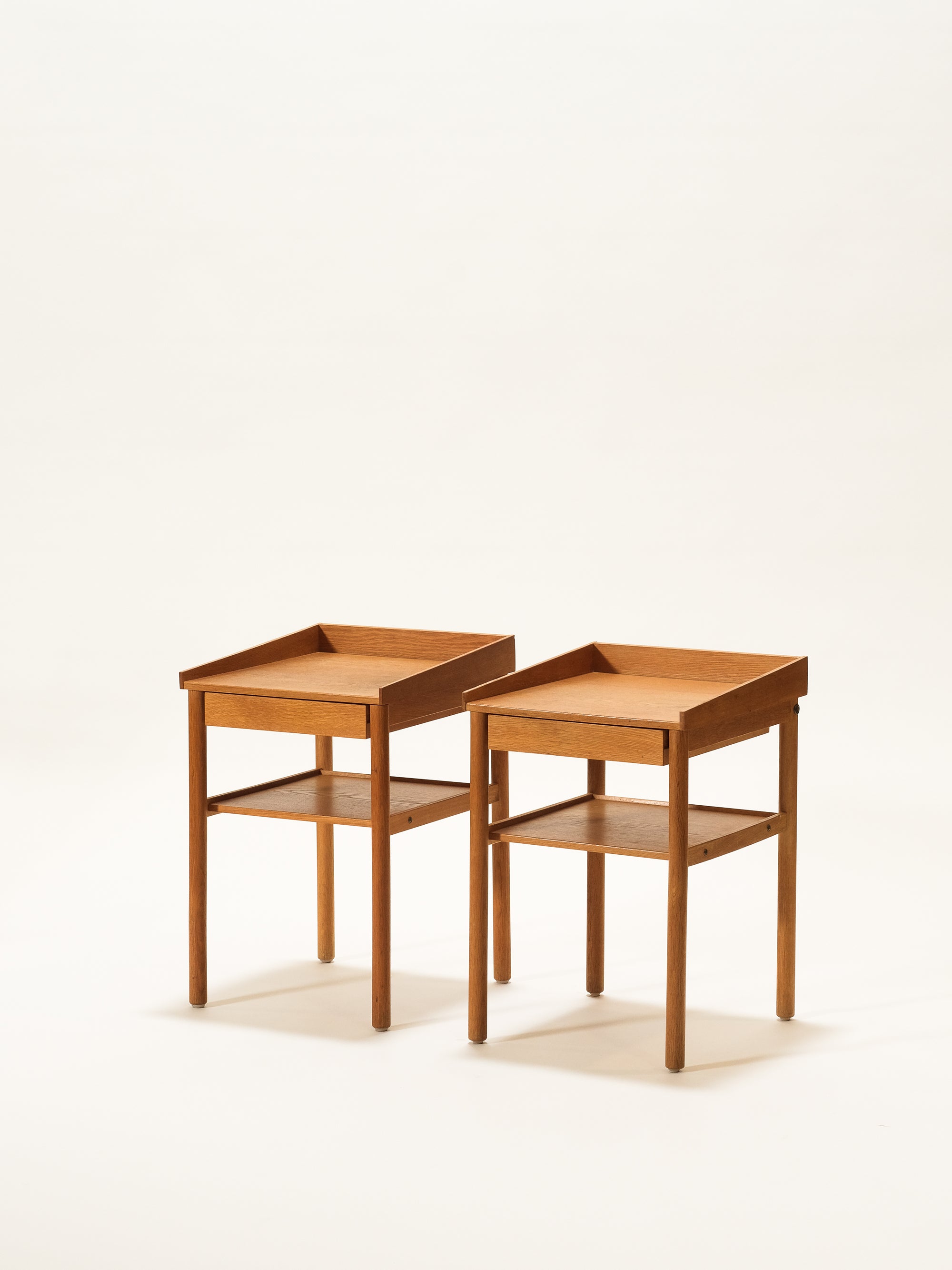 Scandinavian Mid-Century Oak Bedside Tables, 1960s, Set of 2