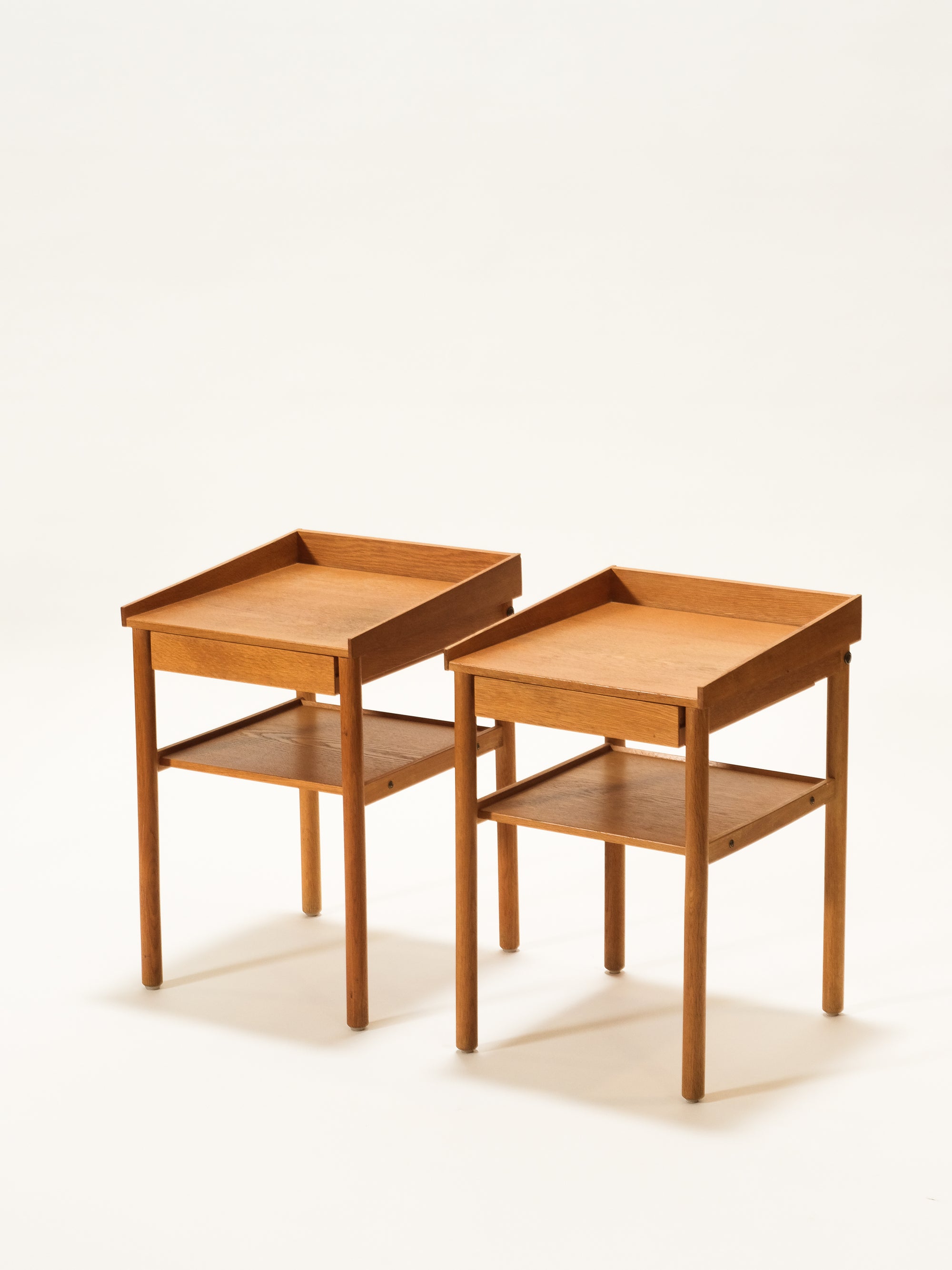 Scandinavian Mid-Century Oak Bedside Tables, 1960s, Set of 2