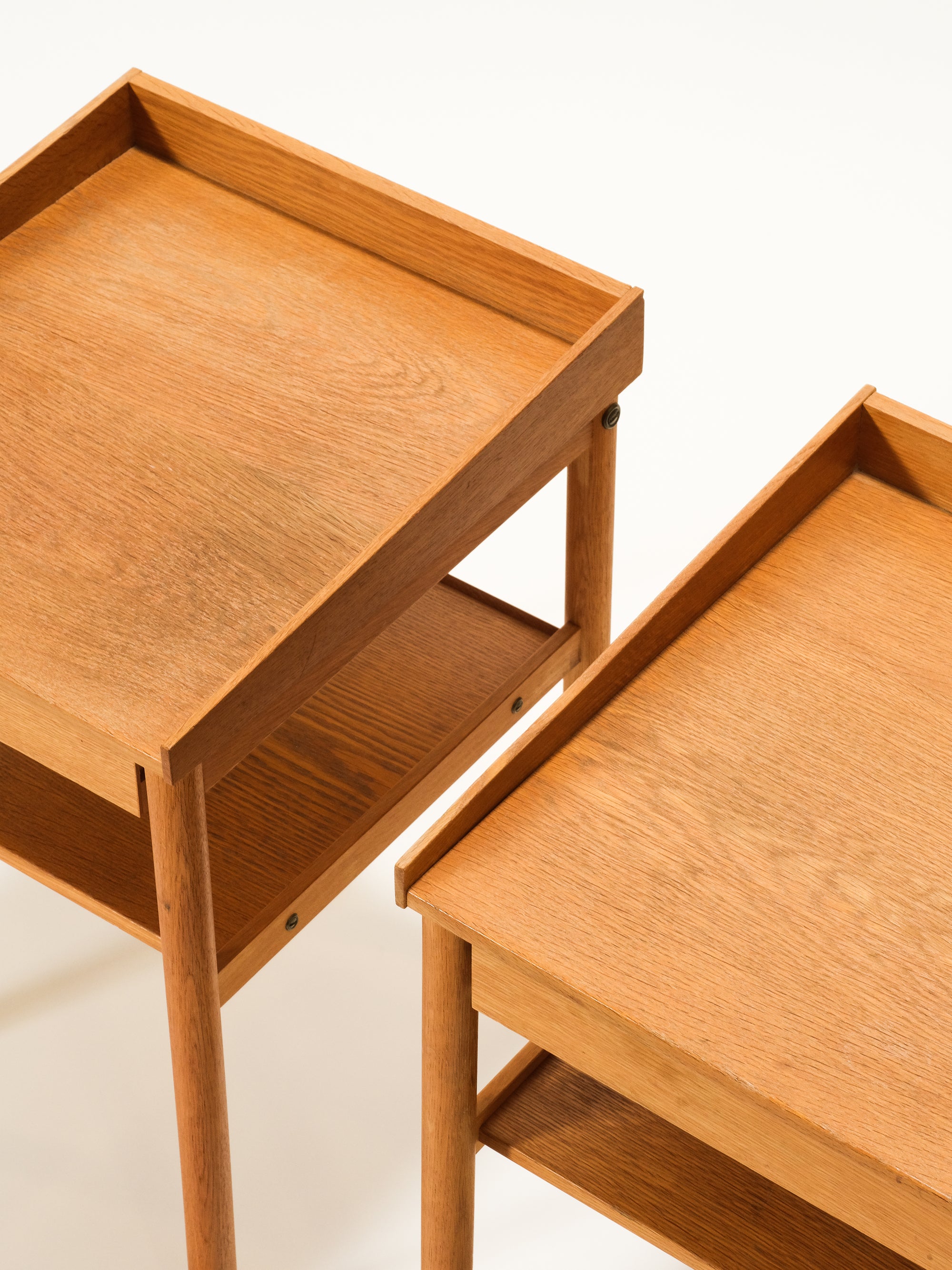 Scandinavian Mid-Century Oak Bedside Tables, 1960s, Set of 2
