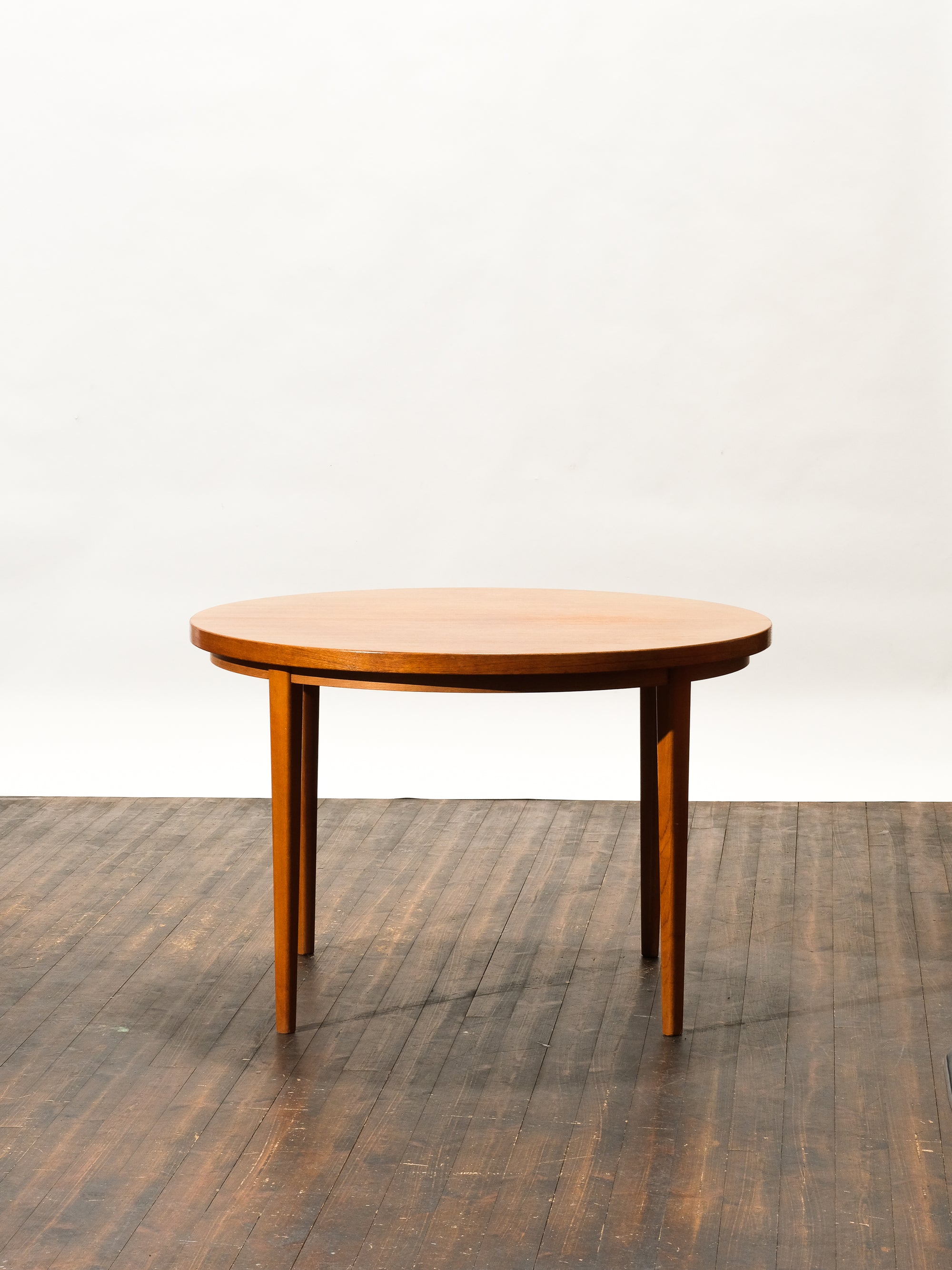Mid-Century Modern Round Swedish Teak Dining Table