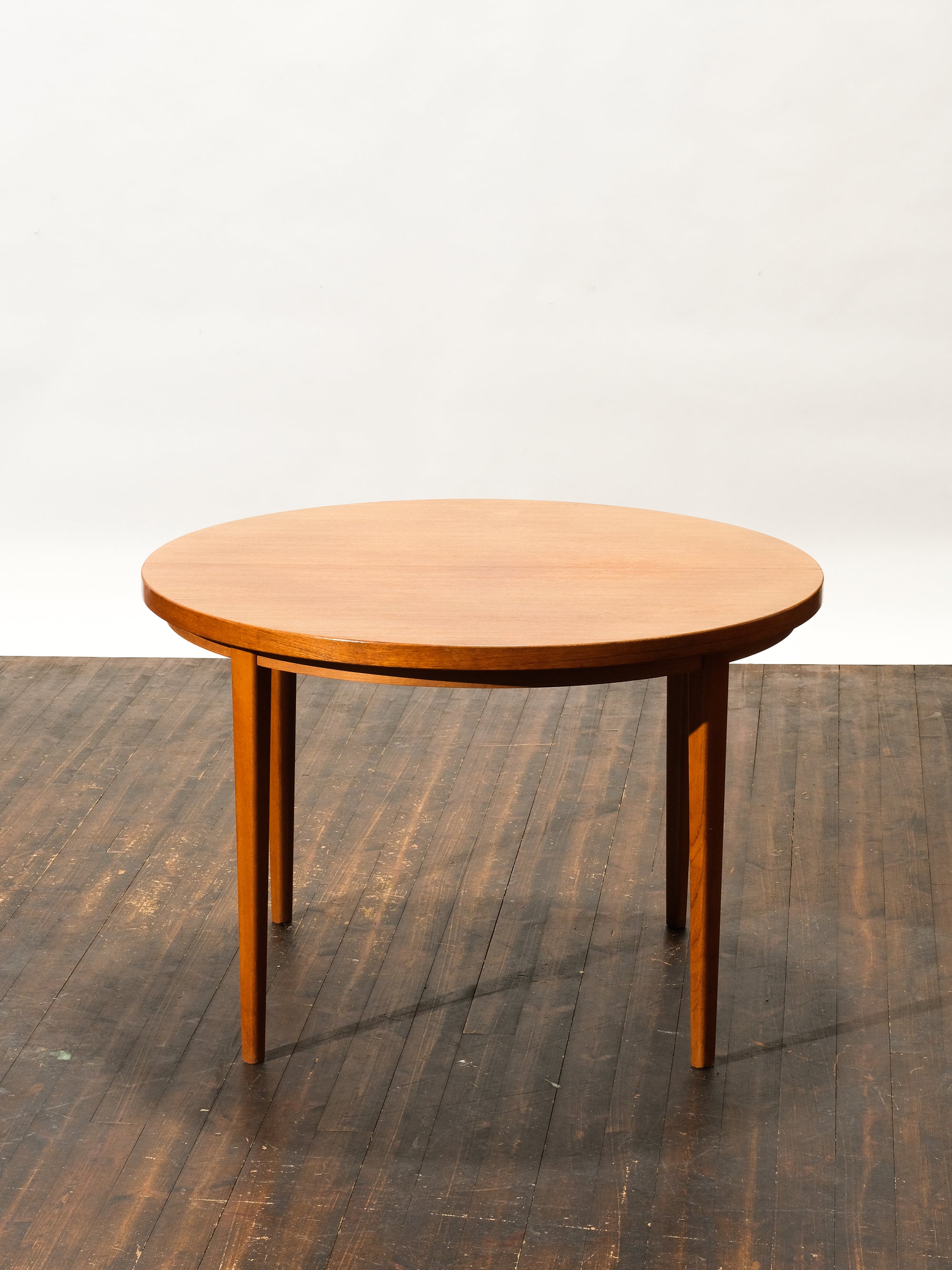Mid-Century Modern Round Swedish Teak Dining Table
