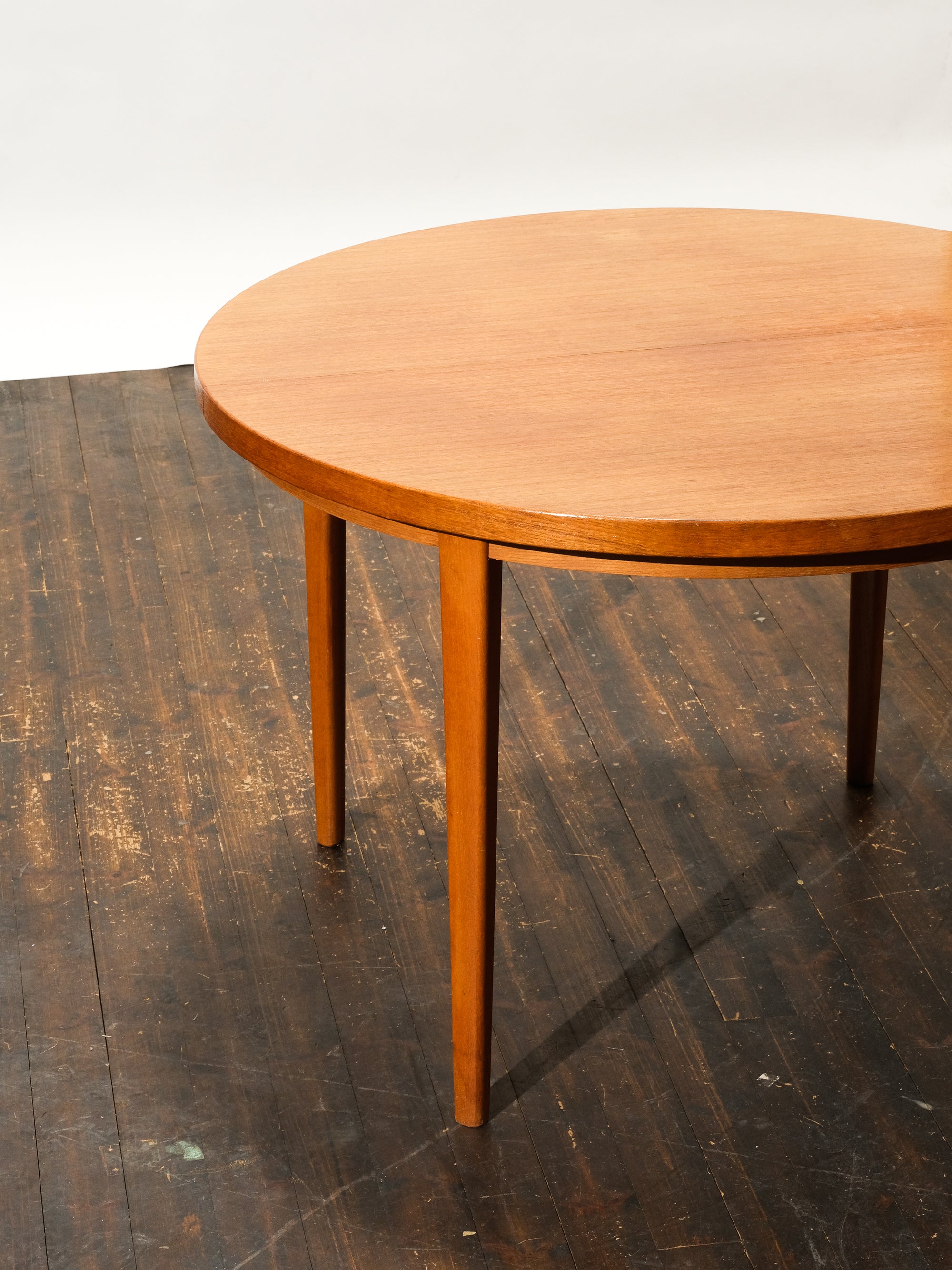 Mid-Century Modern Round Swedish Teak Dining Table