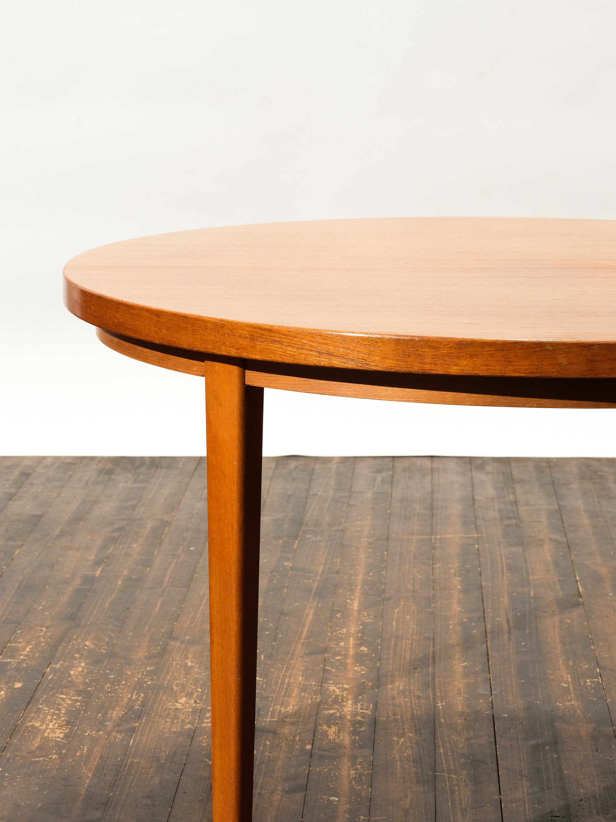 Mid-Century Modern Round Swedish Teak Dining Table