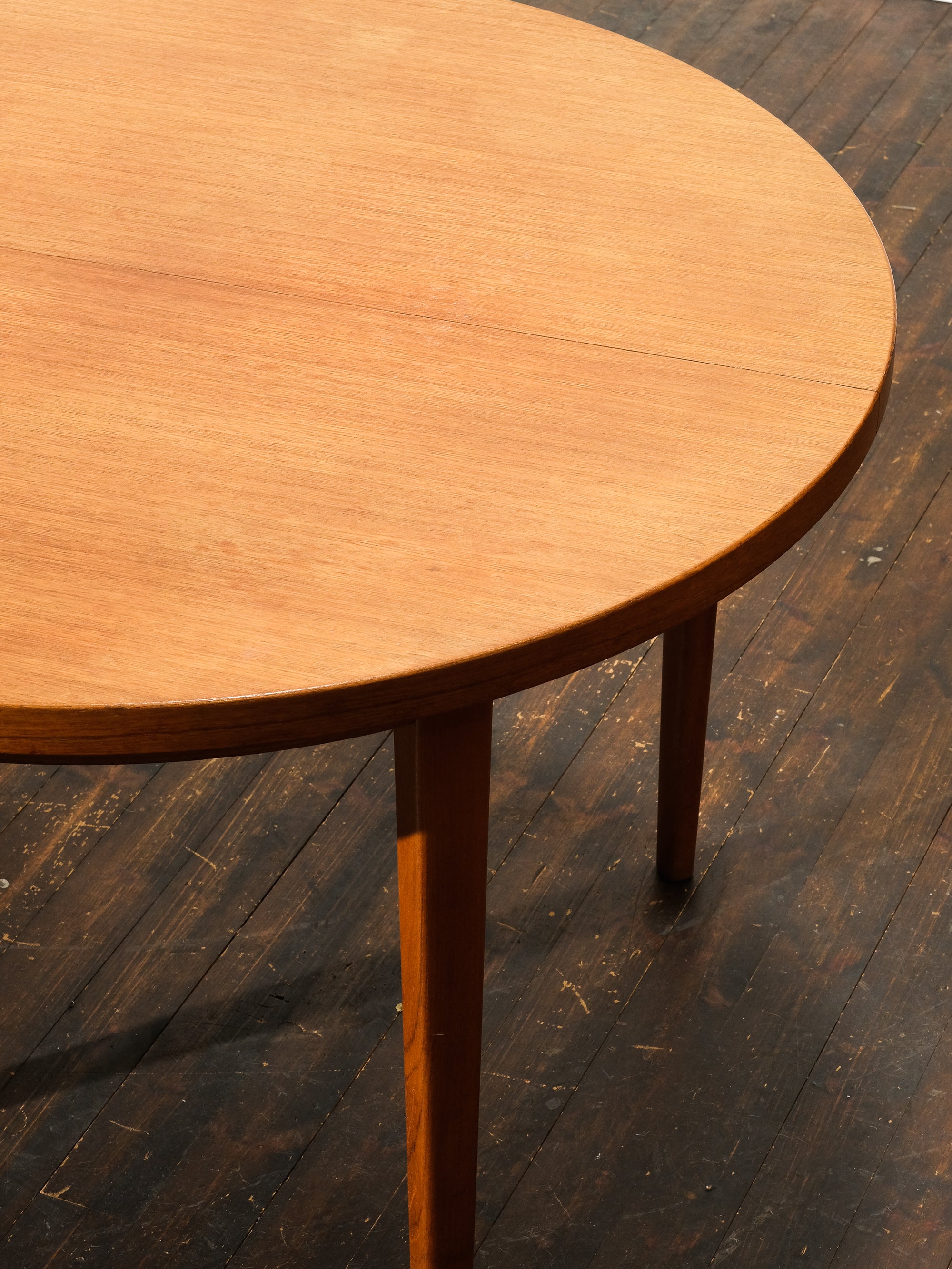 Mid-Century Modern Round Swedish Teak Dining Table