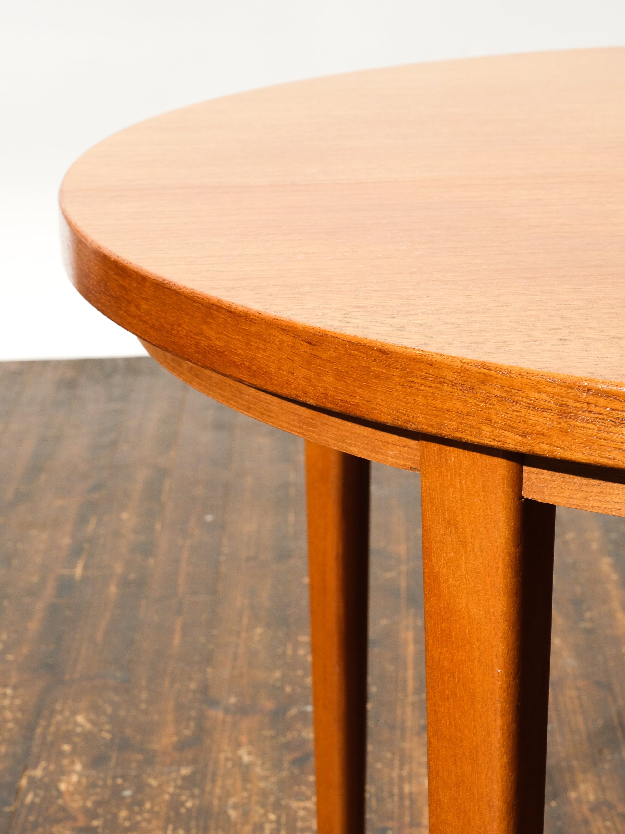Mid-Century Modern Round Swedish Teak Dining Table