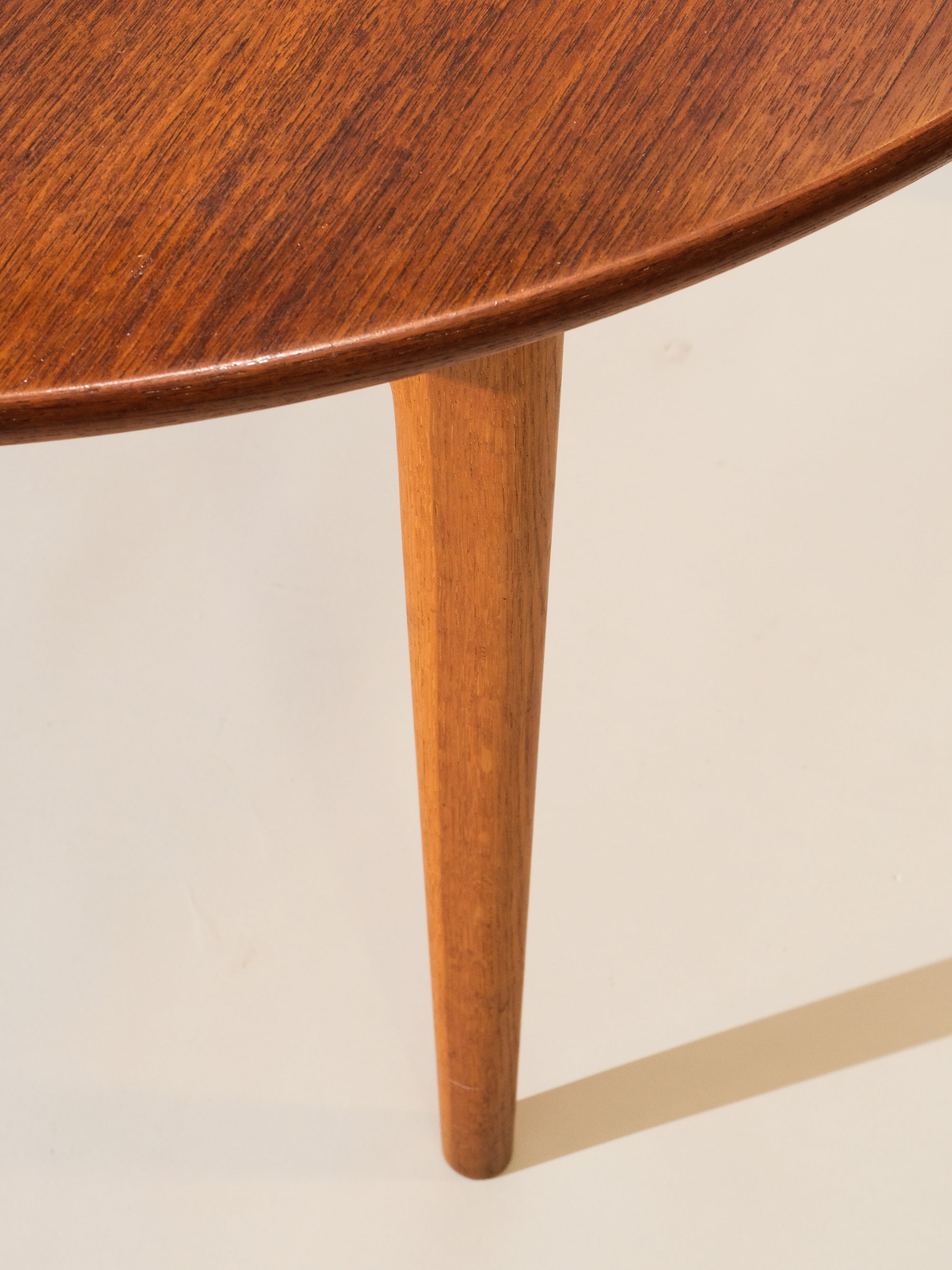 Round Teak &amp; Oak Extendable Dining Table, Sweden, 1960s