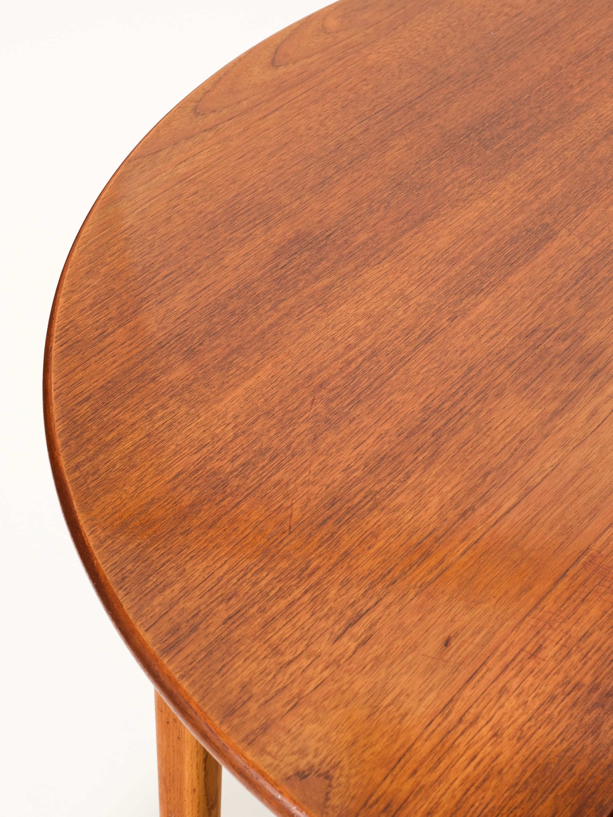 Round Teak &amp; Oak Extendable Dining Table, Sweden, 1960s