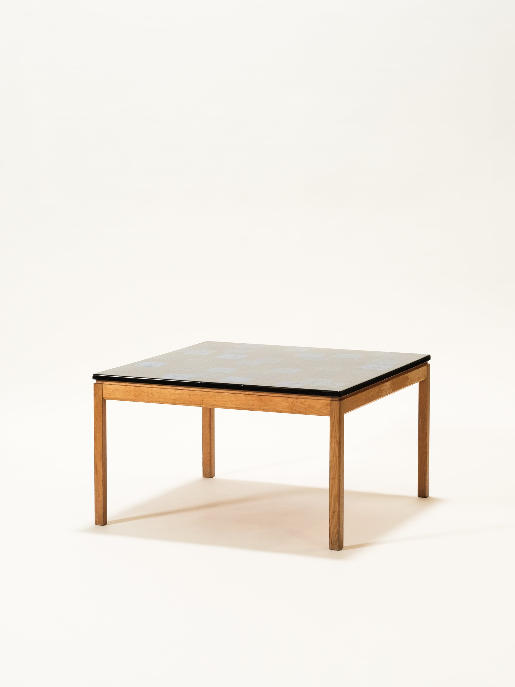 Mid-Century Modern Enamel Top &amp; Oak Coffee Table by P. Törneman, 1960s