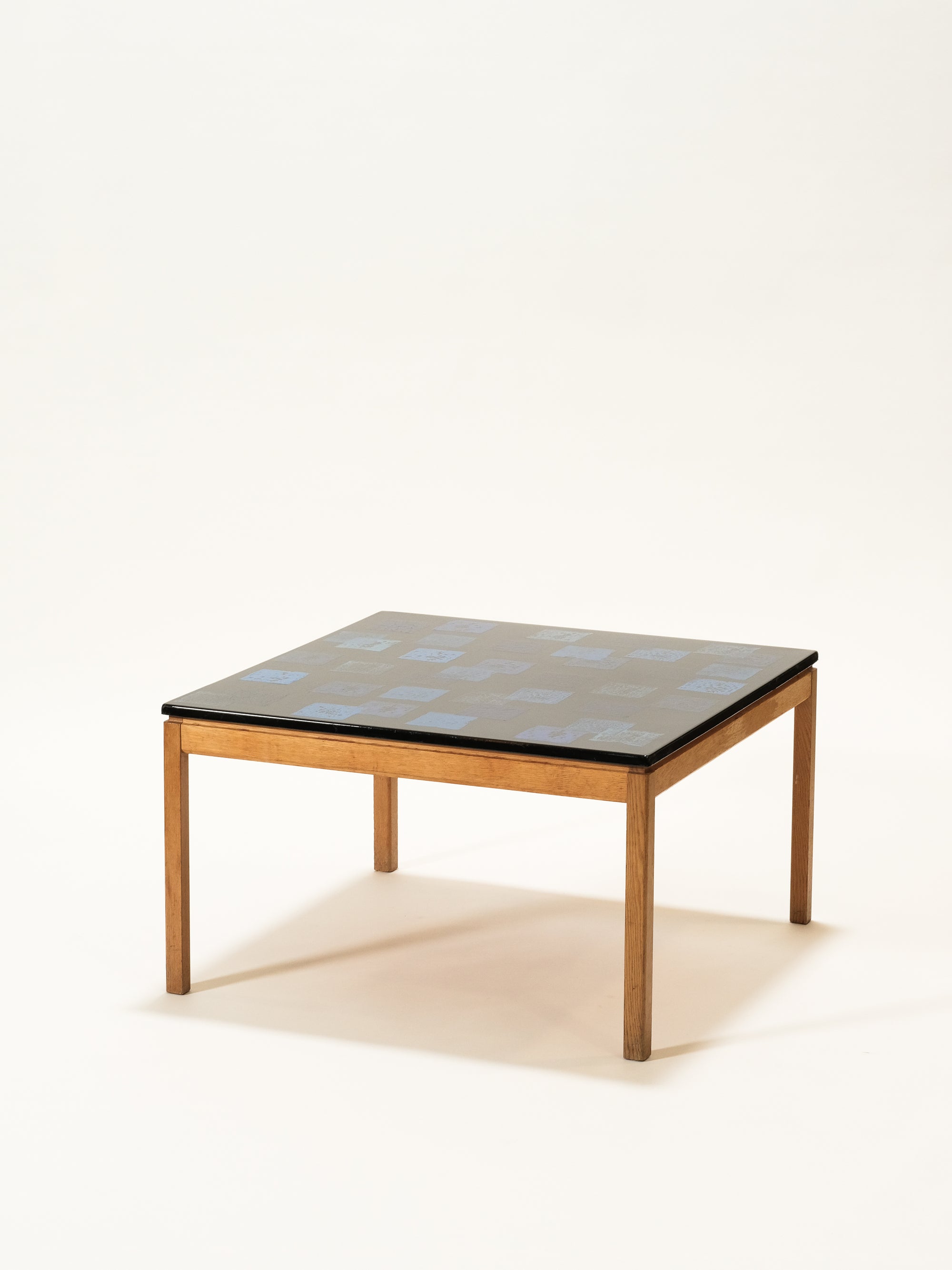 Mid-Century Modern Enamel Top &amp; Oak Coffee Table by P. Törneman, 1960s