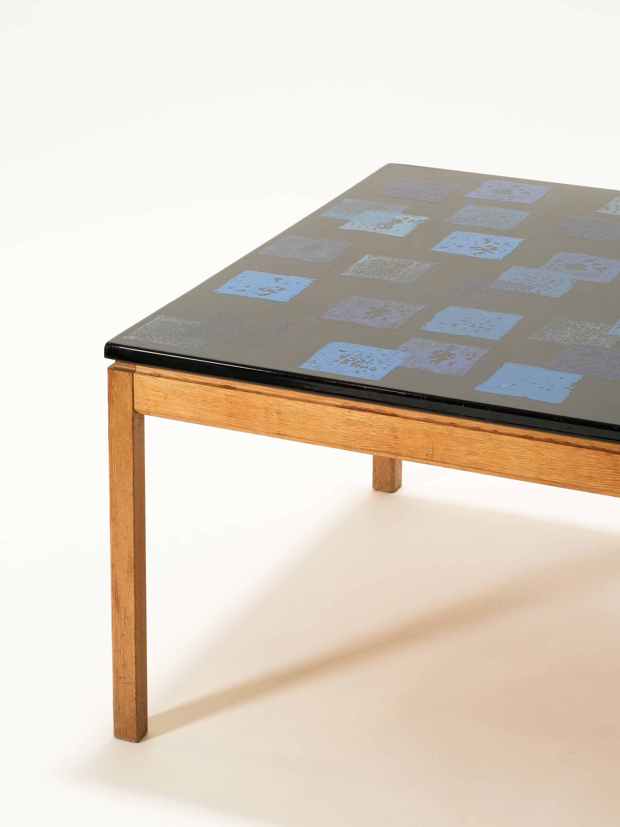 Mid-Century Modern Enamel Top &amp; Oak Coffee Table by P. Törneman, 1960s