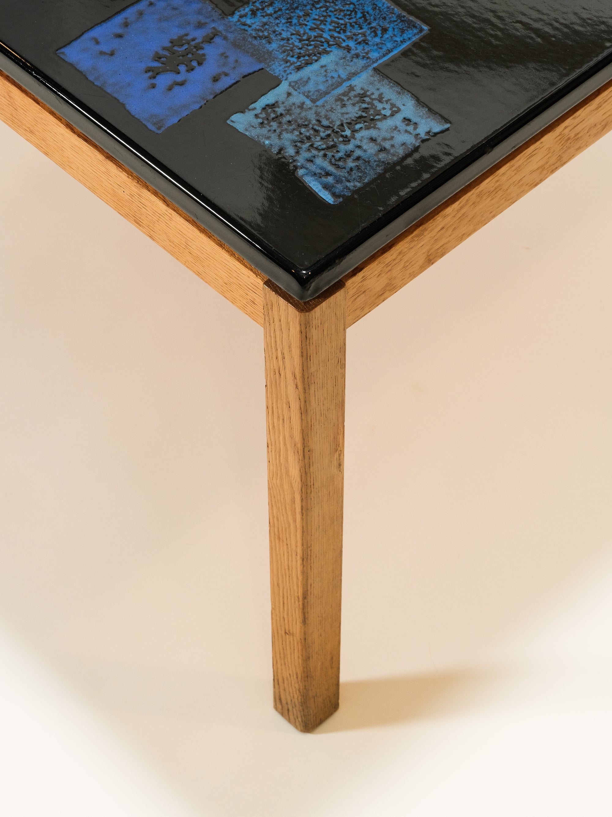 Mid-Century Modern Enamel Top &amp; Oak Coffee Table by P. Törneman, 1960s