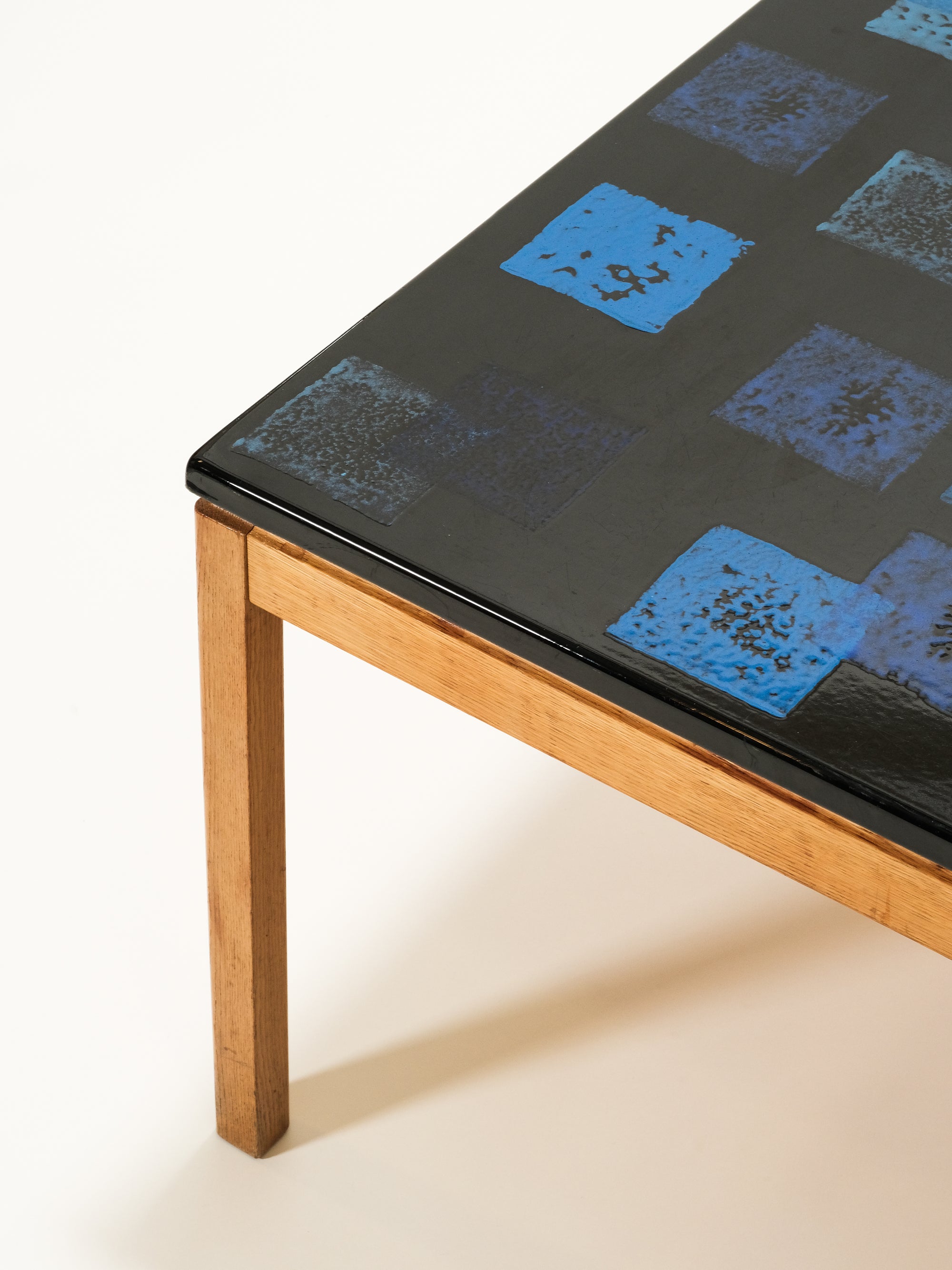 Mid-Century Modern Enamel Top &amp; Oak Coffee Table by P. Törneman, 1960s