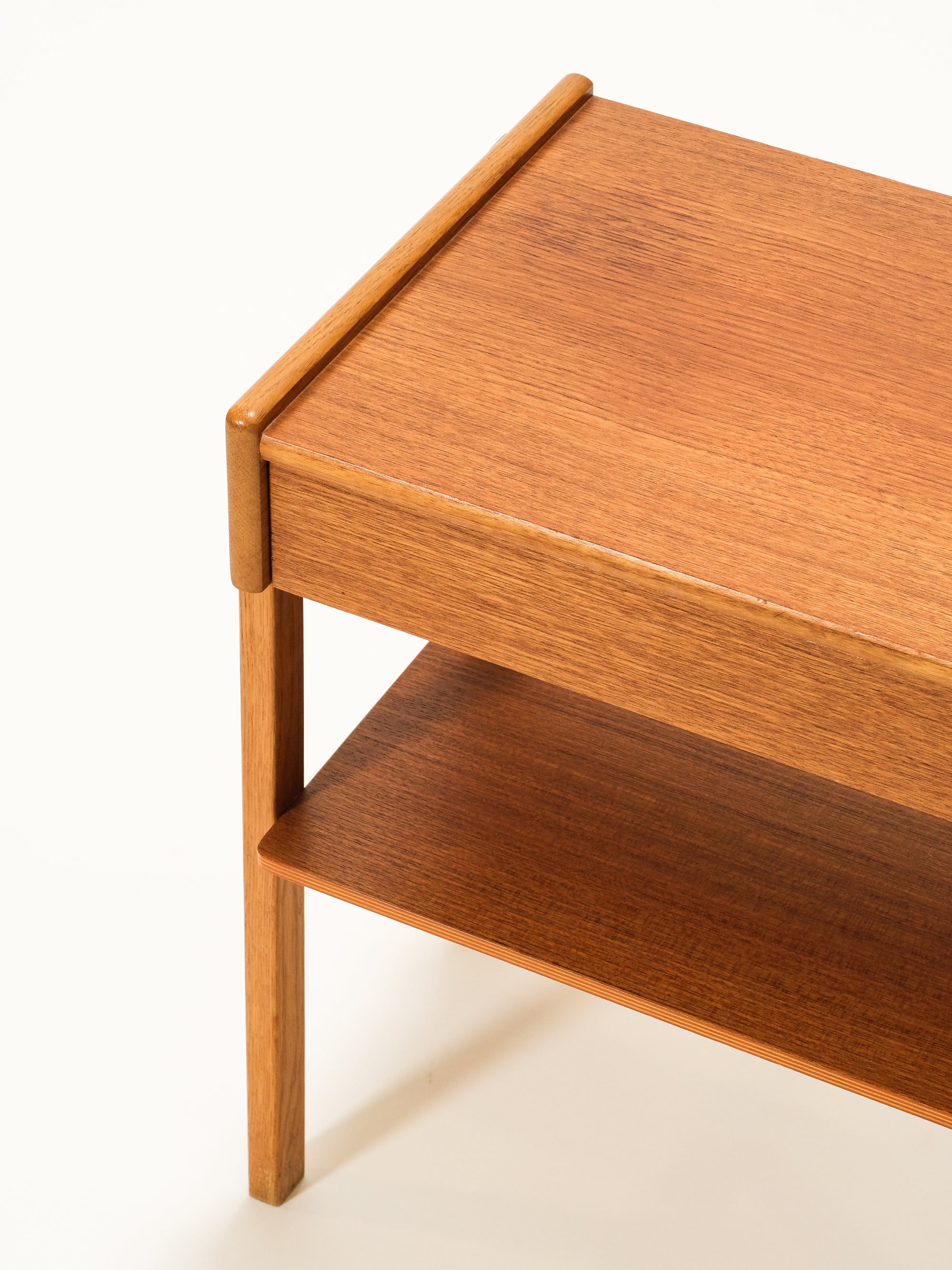 Swedish Mid-Century Teak &amp; Oak Bedside Tables, 1960s, Set of 2