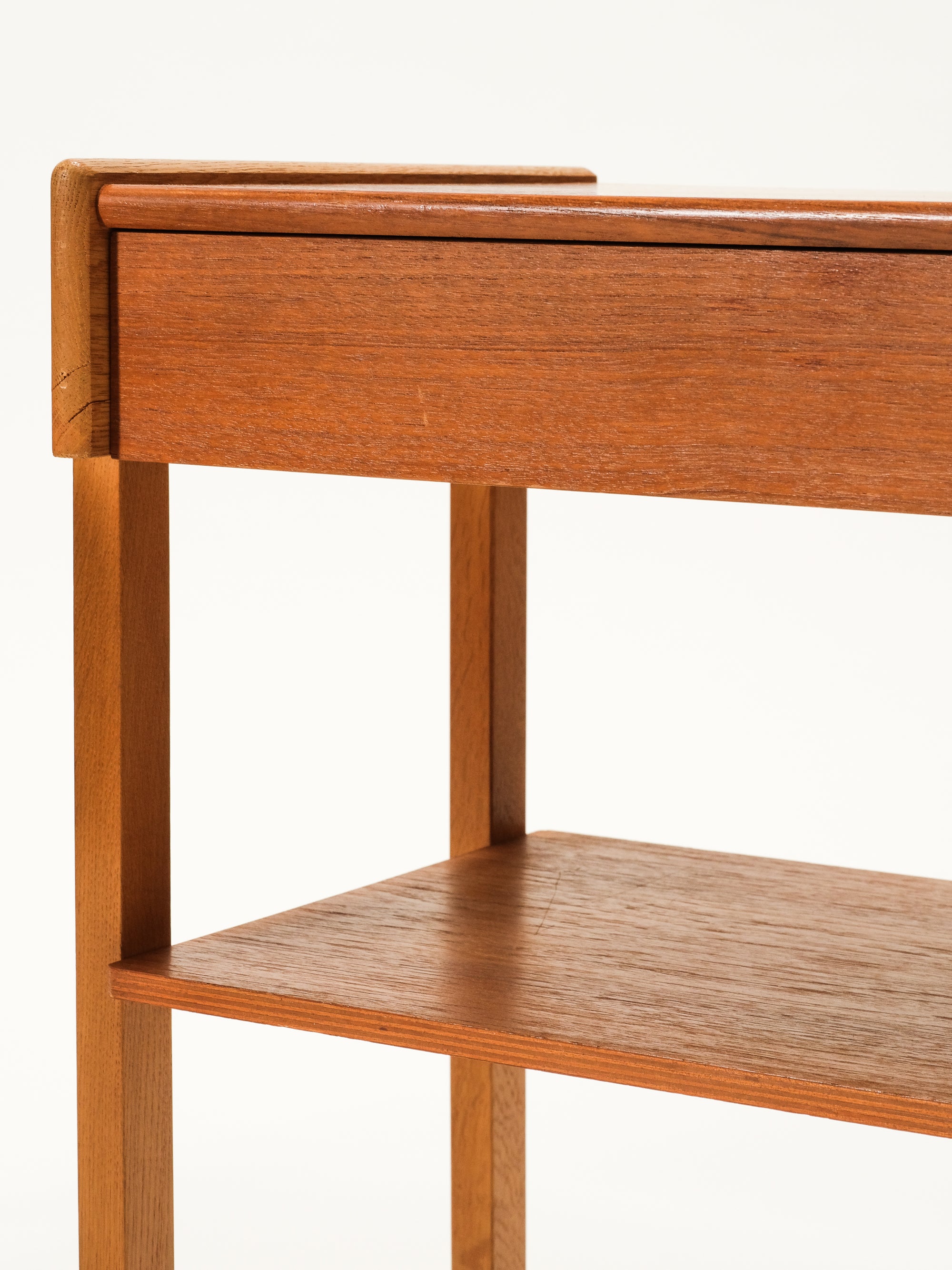 Swedish Mid-Century Teak &amp; Oak Bedside Tables, 1960s, Set of 2