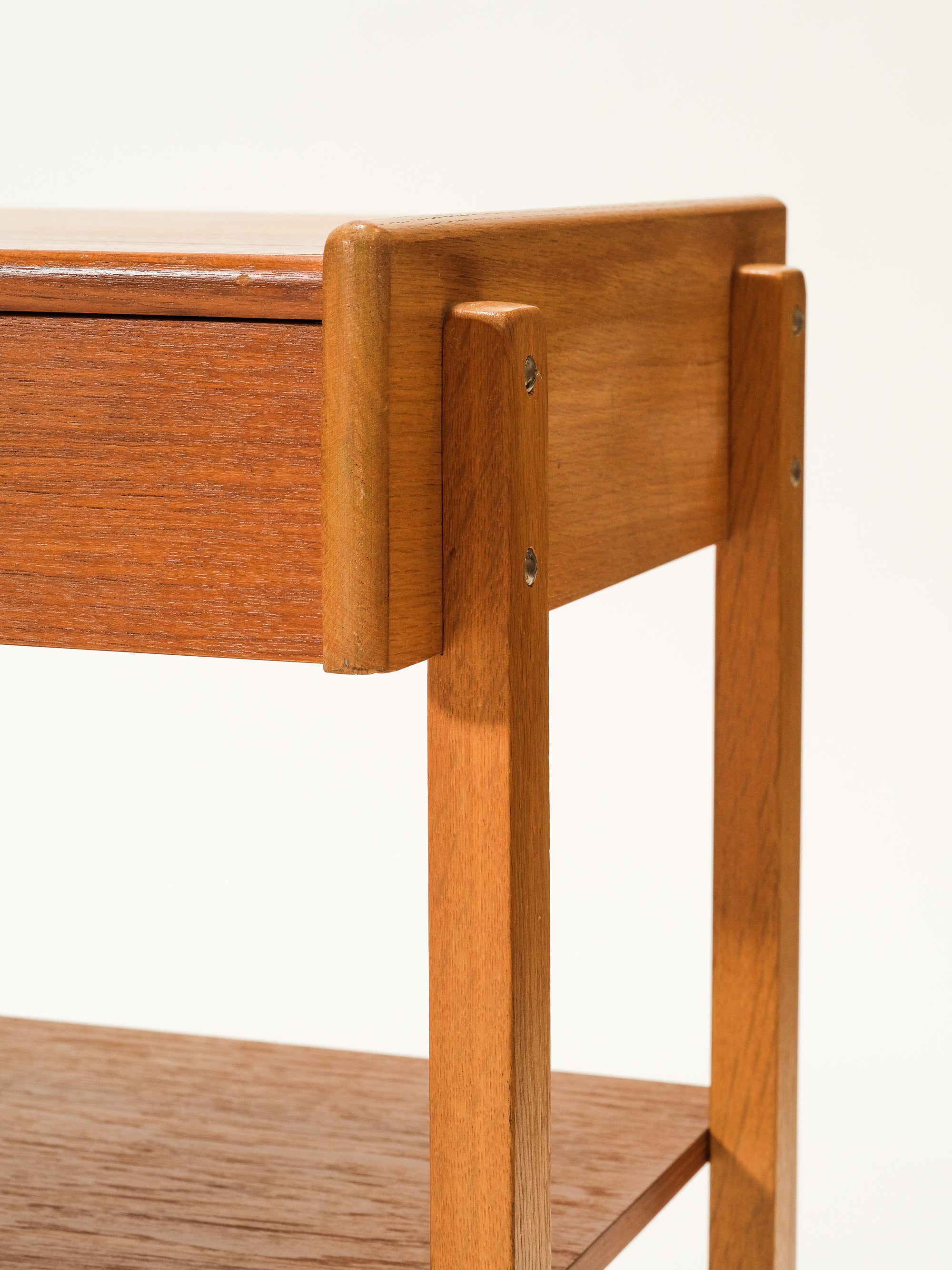 Swedish Mid-Century Teak &amp; Oak Bedside Tables, 1960s, Set of 2