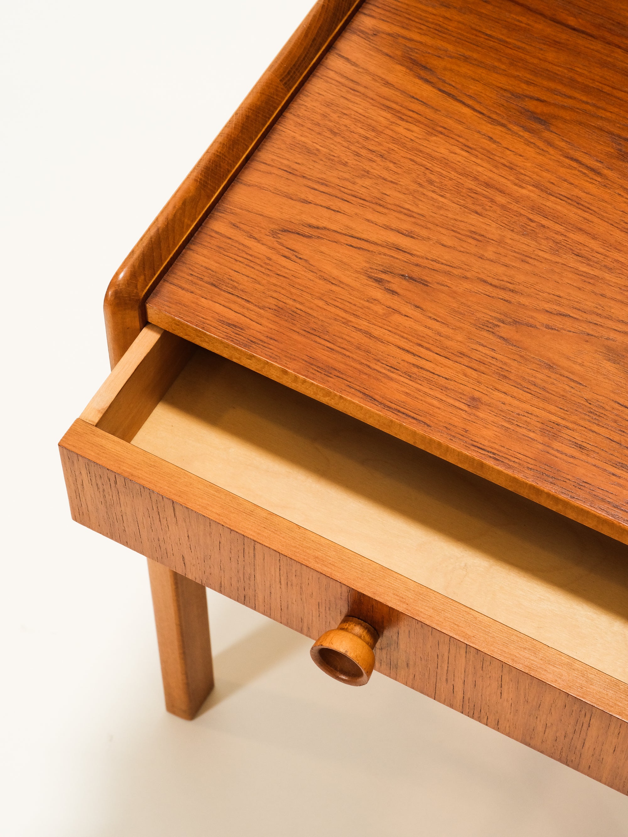 Mid-Century Teak &amp; Oak Bedside Tables, Set of 2