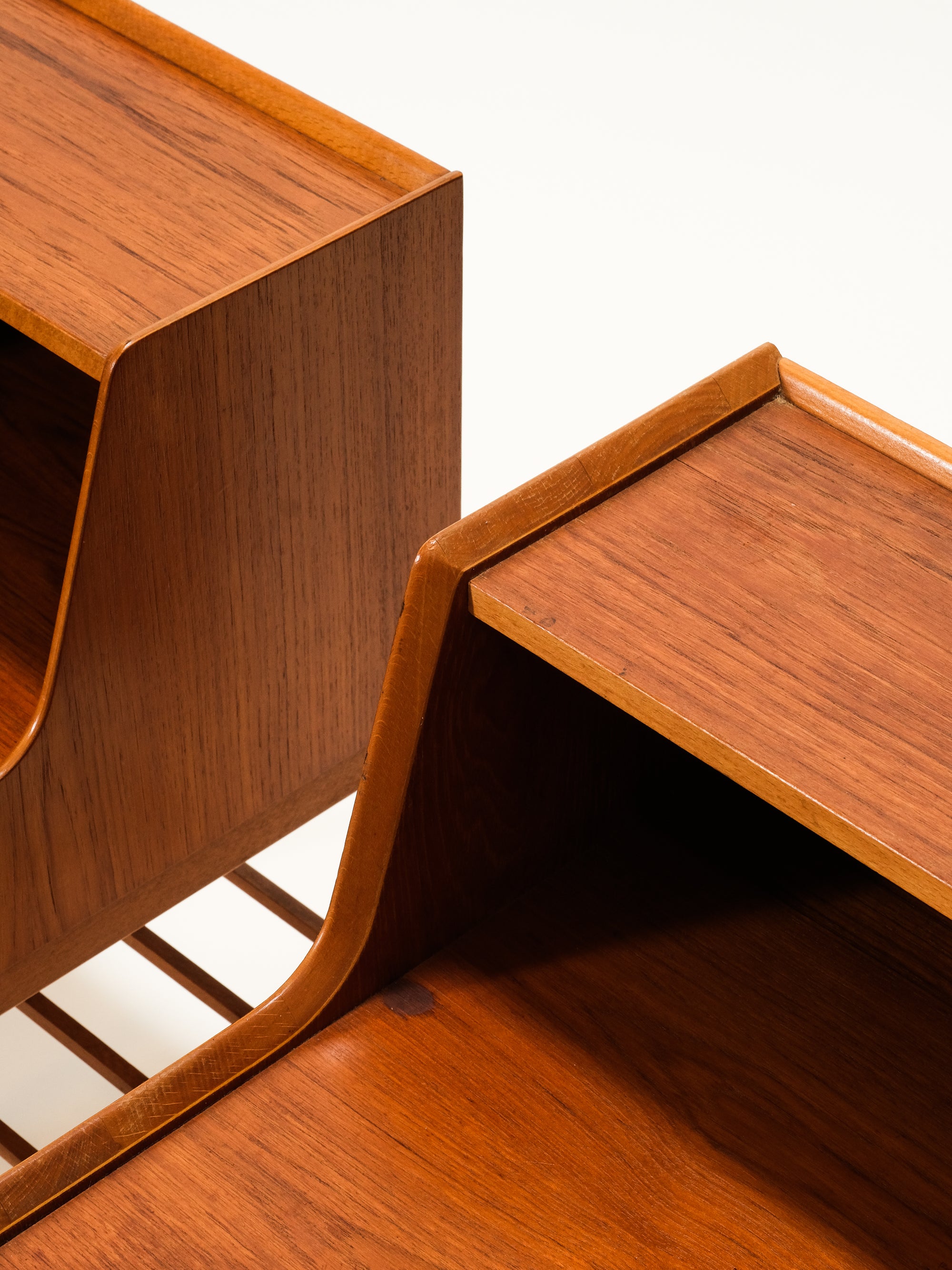 Mid-Century Teak &amp; Oak Bedside Tables, Set of 2