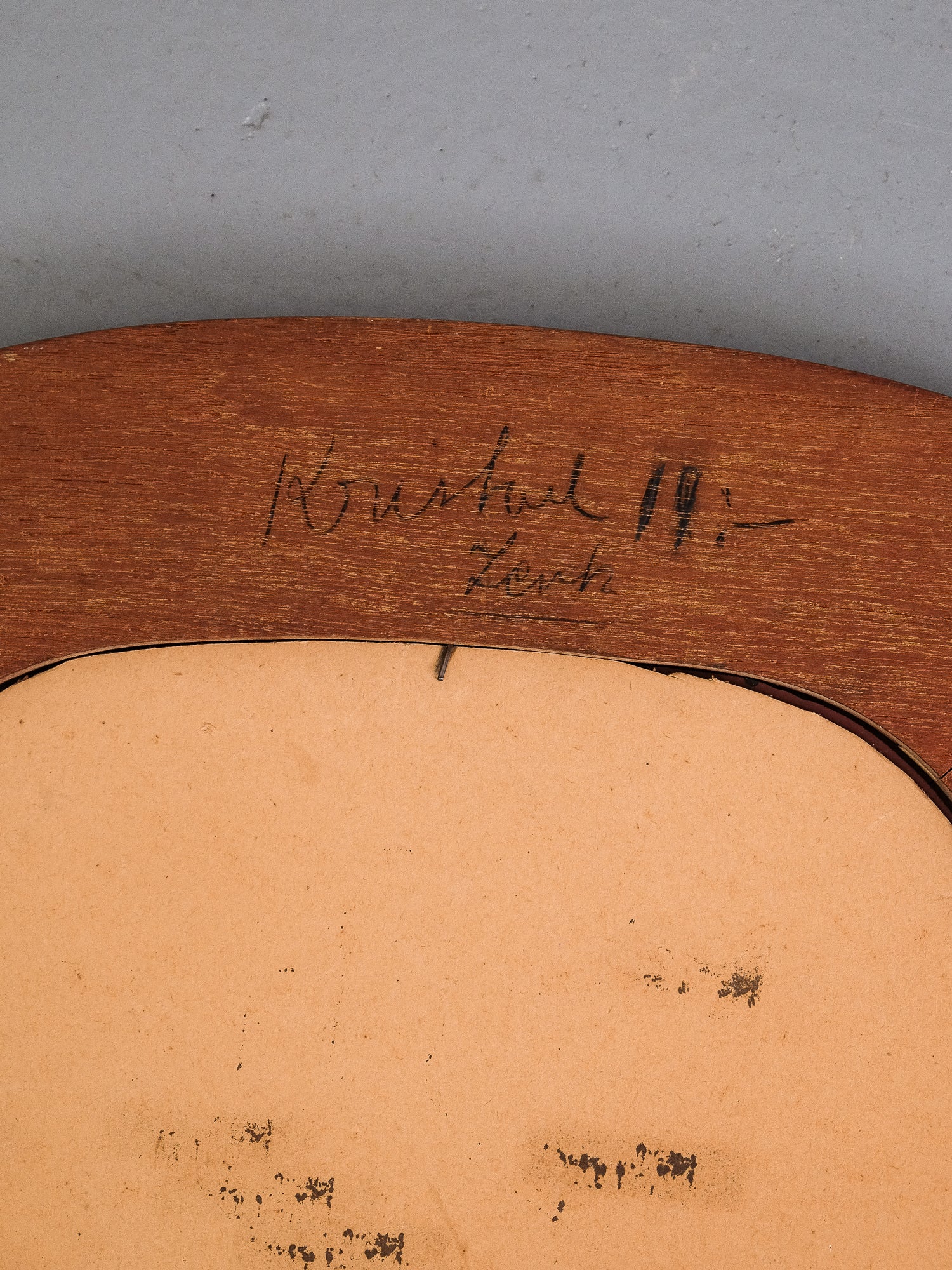 Oval Teak Wall Mirror, 1950s
