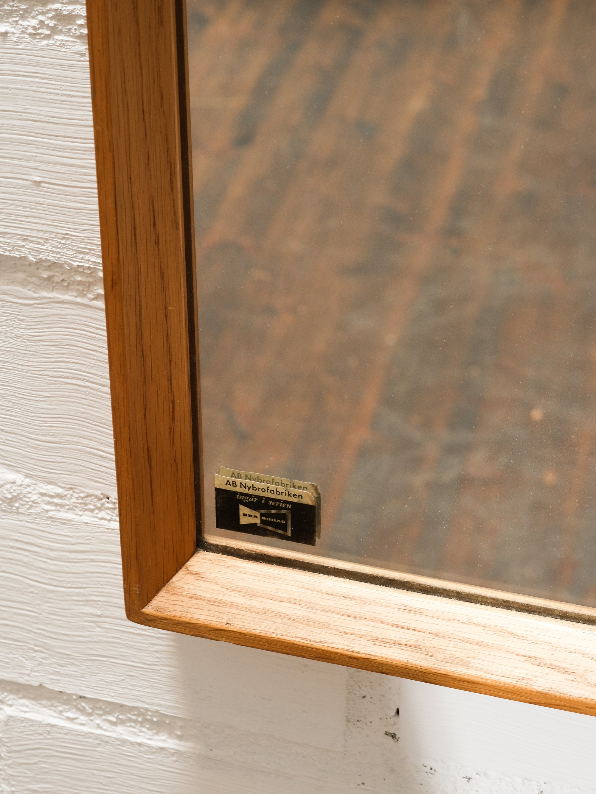 Oak Framed Mirror Model &quot;Rosita&quot;, Fröseke, AB Nybrofabriken, 1950s
