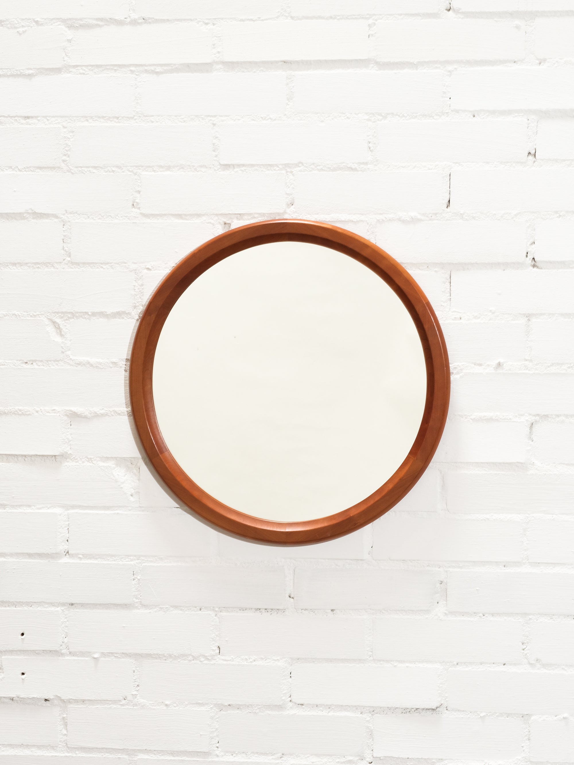Mid-Century Danish Round Teak Mirror by Aksel Kjersgaard, 1950s