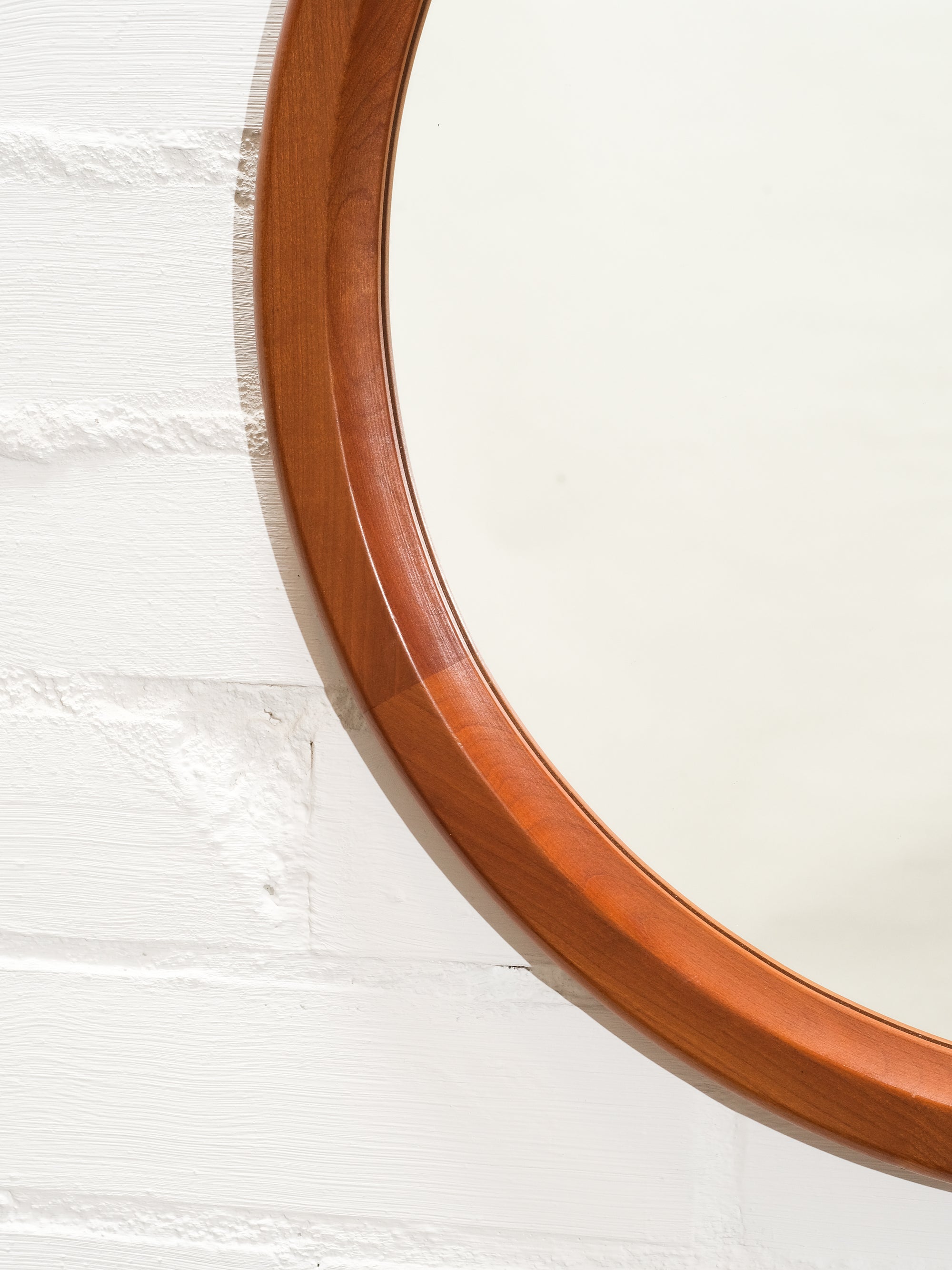 Mid-Century Danish Round Teak Mirror by Aksel Kjersgaard, 1950s