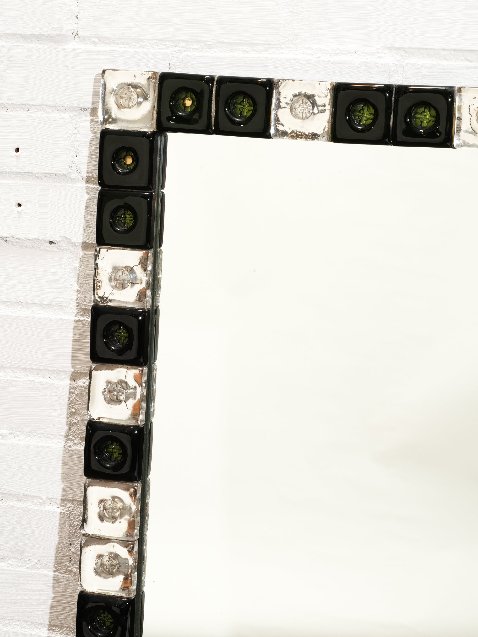 Mid-Century Wall Mirror with Glass Decorations, G&amp;T Hovmantorp, Sweden
