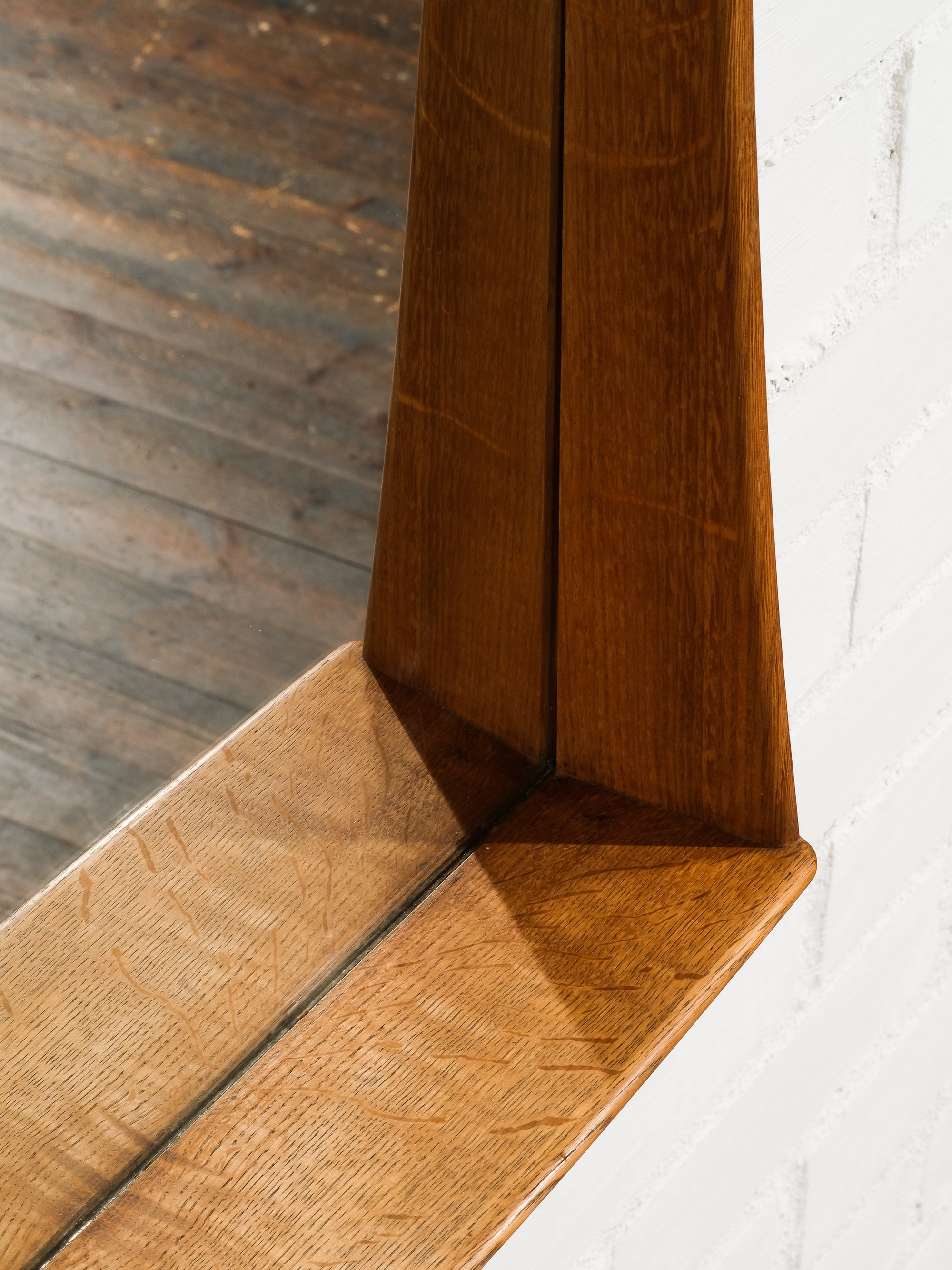 Oak Wall Mirror by Uno &amp; Östen Kristiansson for Luxus, Sweden, 1960s