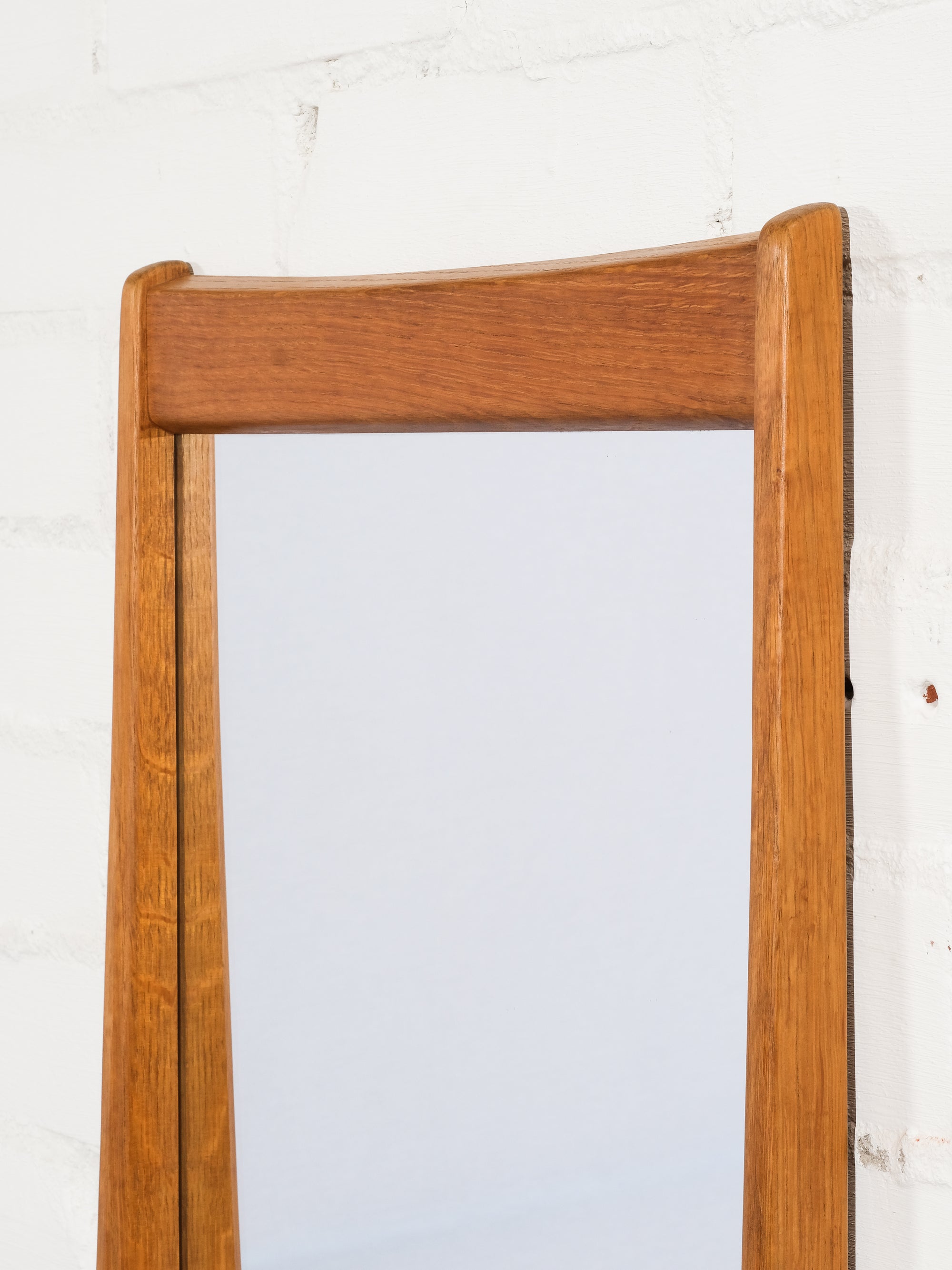 Oak Wall Mirror by Uno &amp; Östen Kristiansson for Luxus, Sweden, 1960s