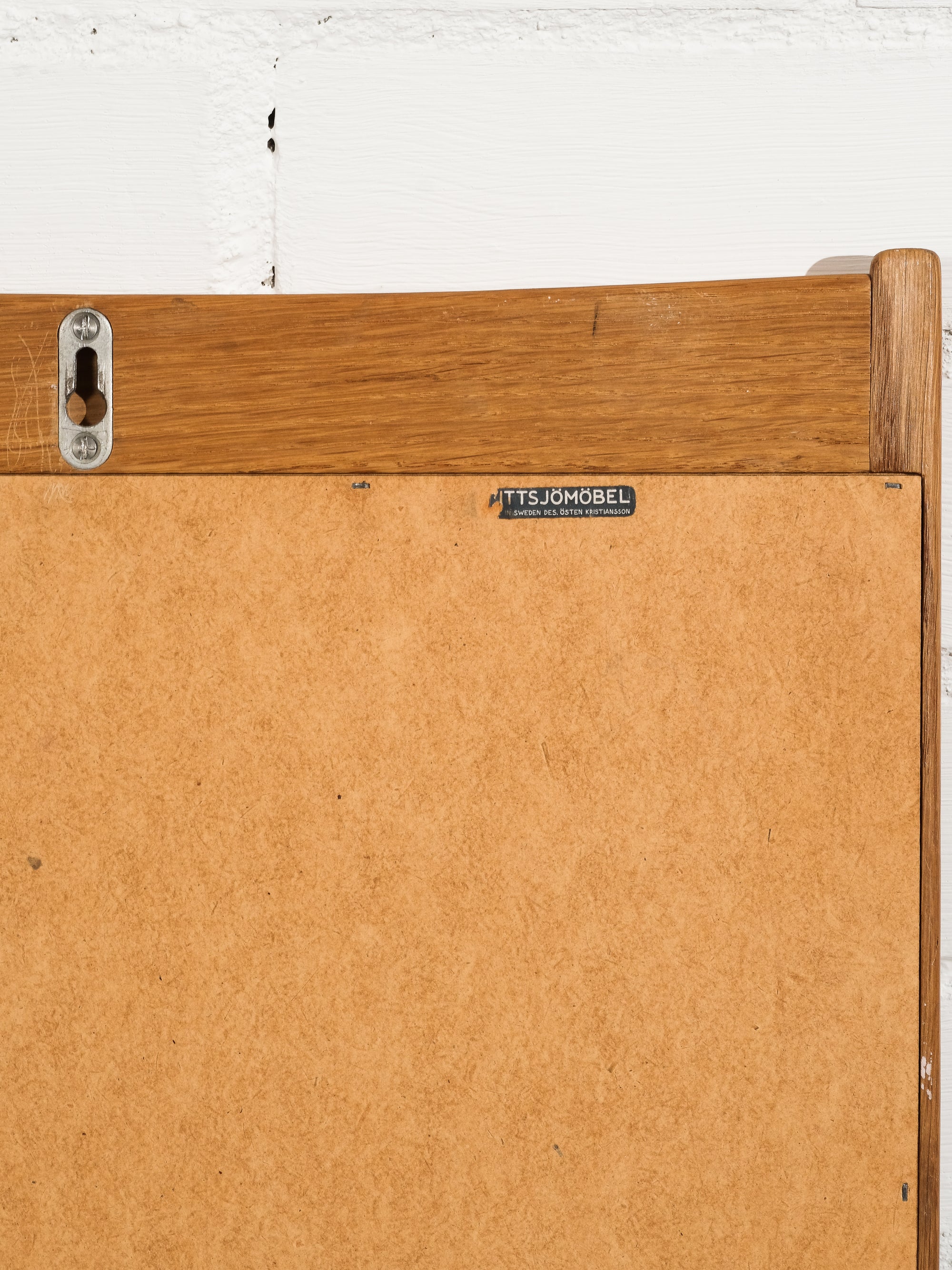 Oak Wall Mirror by Uno &amp; Östen Kristiansson for Luxus, Sweden, 1960s