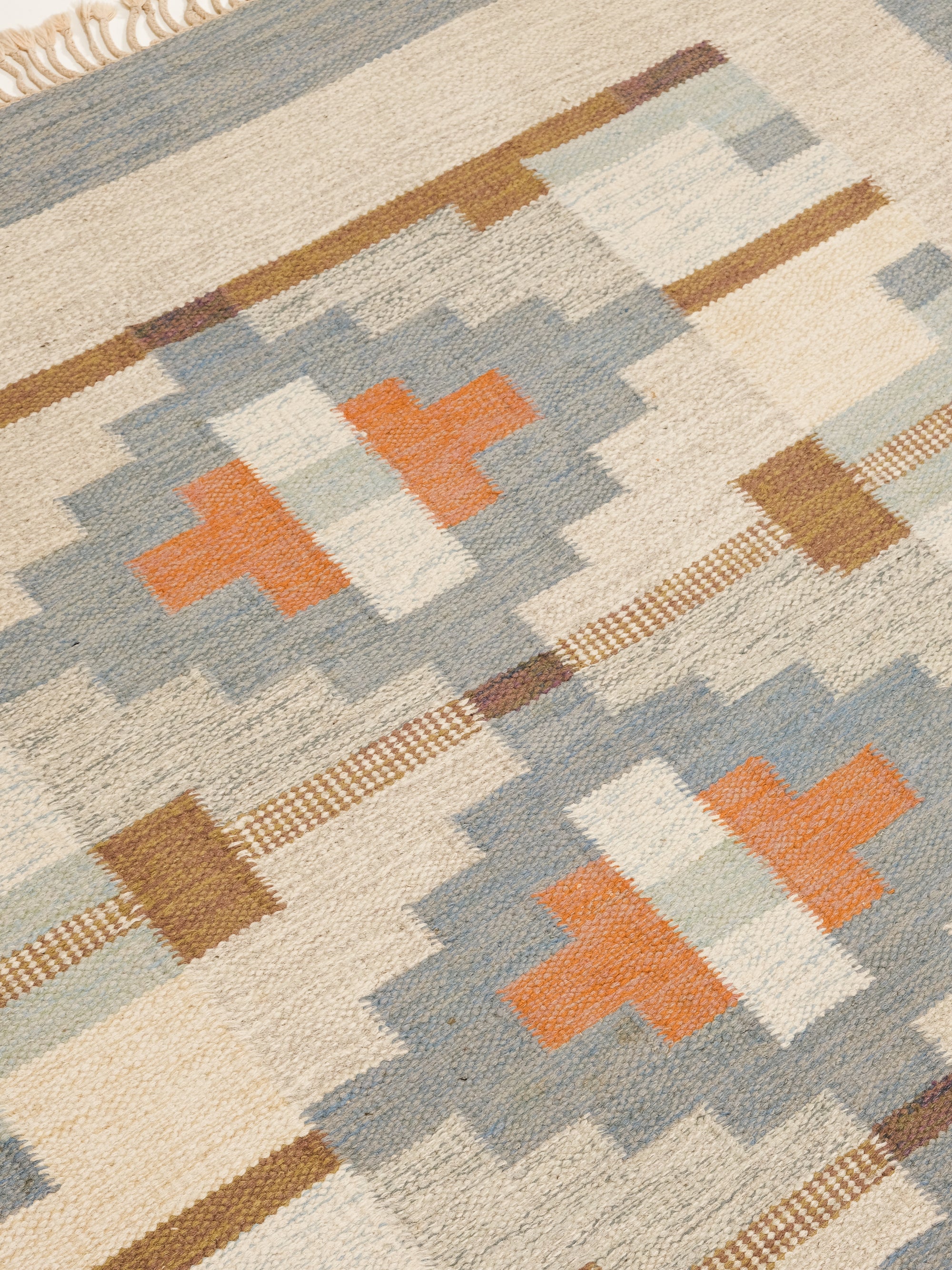 Vintage Swedish Flatweave Wool Rug by Karin Jönsson