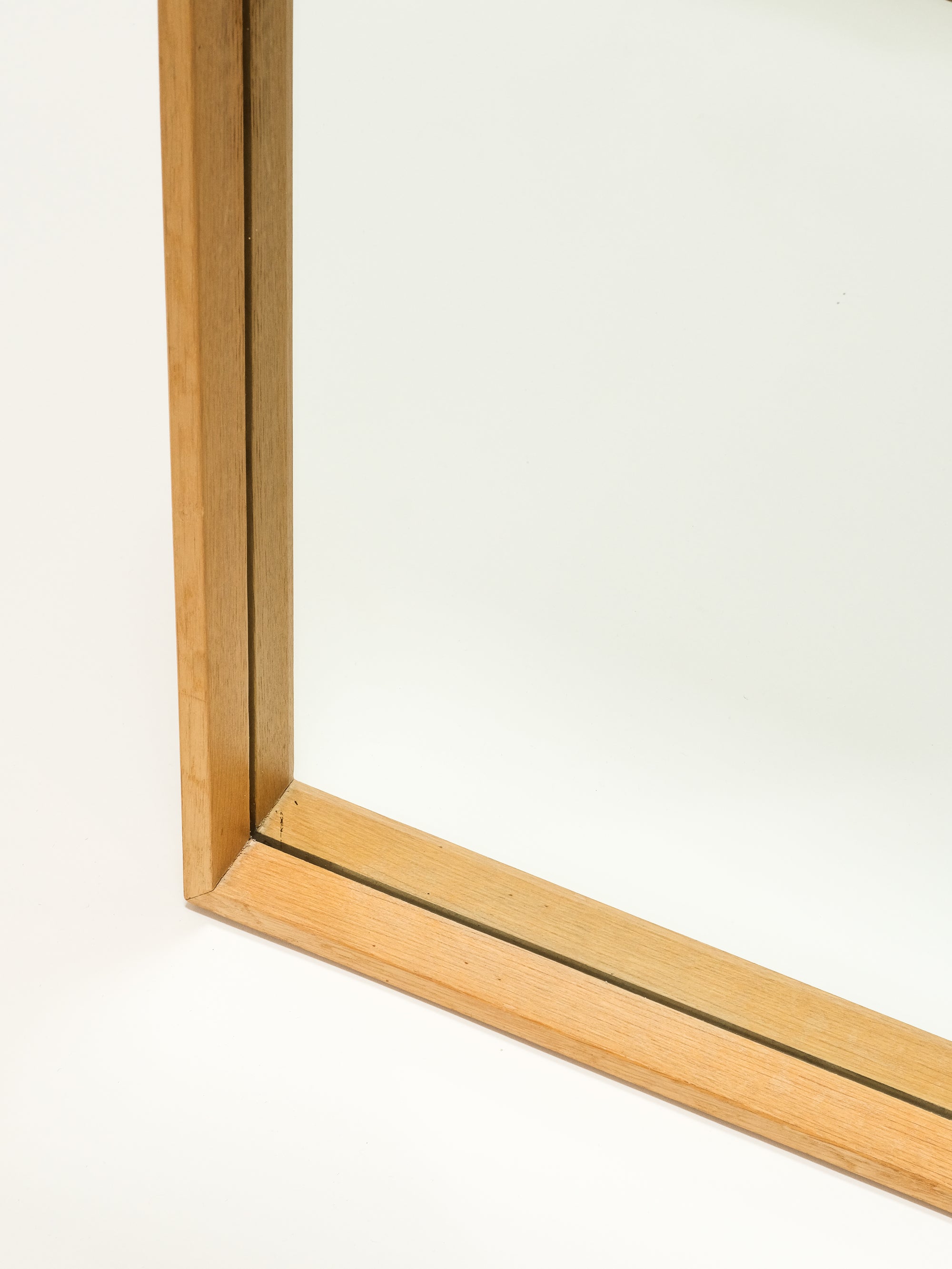 Midcentury Oak Wall Mirror, Glas &amp; Trä Hovmantorp, Sweden